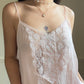 Victorian Era Inspired Rayon Babydoll Dress in Blush Pink featuring Intricate Lace Details
