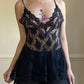Fairycore Completely Sheer Cami Top featuring Rosette Embroidery