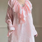 Victoria's Secret Blush Pink Oversized Long Sleeves Blouse featuring Embossed Paisley Fabric
