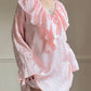 Victoria's Secret Blush Pink Oversized Long Sleeves Blouse featuring Embossed Paisley Fabric