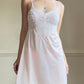 Soft and Feminine Blush Pink Sheer Slip featuring Beautiful Floral Embroidery Bustier