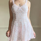 Romantic Sheer Floral Laced Slip in Soft Pink featuring Complete Floral Lace