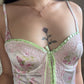 Stunning White Delicate Satin Corset featuring Floral Prints