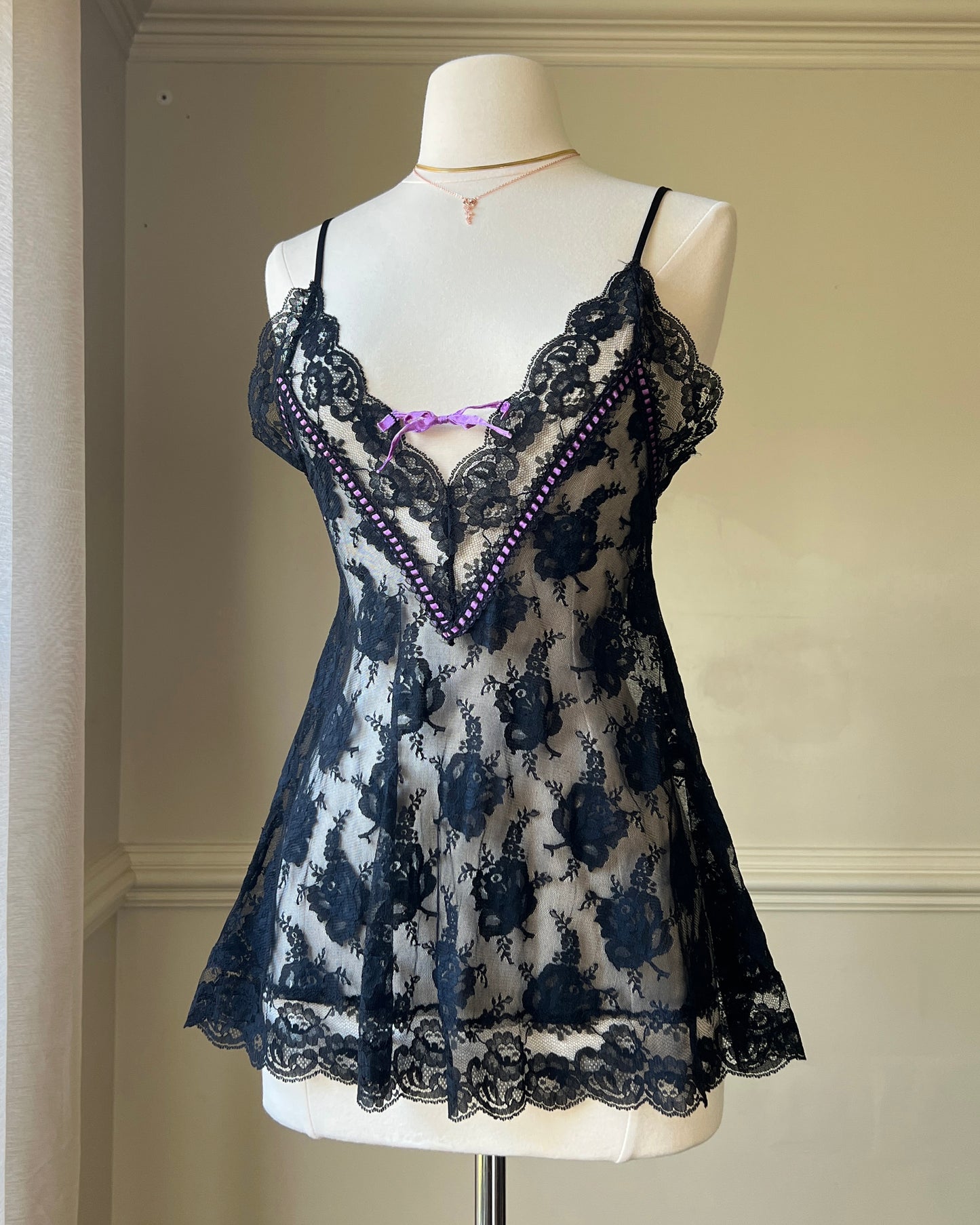 Fairycore Completely Sheer Cami Top featuring Rosette Embroidery