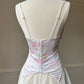 Stunning White Delicate Satin Corset featuring Floral Prints