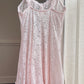 Romantic Sheer Floral Laced Slip in Soft Pink featuring Complete Floral Lace