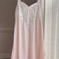 Soft and Feminine Blush Pink Sheer Slip featuring Beautiful Floral Embroidery Bustier