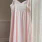 Soft and Feminine Blush Pink Sheer Slip featuring Beautiful Floral Embroidery Bustier