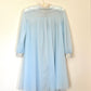 Vintage 80’s Baby Blue Chiffon Robe featuring Sheer Cream Floral Embroidery
