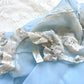 Vintage 80’s Baby Blue Chiffon Robe featuring Sheer Cream Floral Embroidery