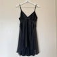 Victoria’s Secret Black Satin Dlip Dress featuring Sheer Mesh Cutout