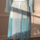 Mermaid Sheer Petaling Skirt in Teal Blue featuring Duotone Layering Fabric