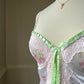 Stunning White Delicate Satin Corset featuring Floral Prints