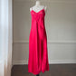 Vintage Victoria’s Secret Y2k Red Maxi Slip Dress featuring Rosette Lace Embroidery Bustier