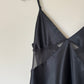 Victoria’s Secret Black Satin Dlip Dress featuring Sheer Mesh Cutout